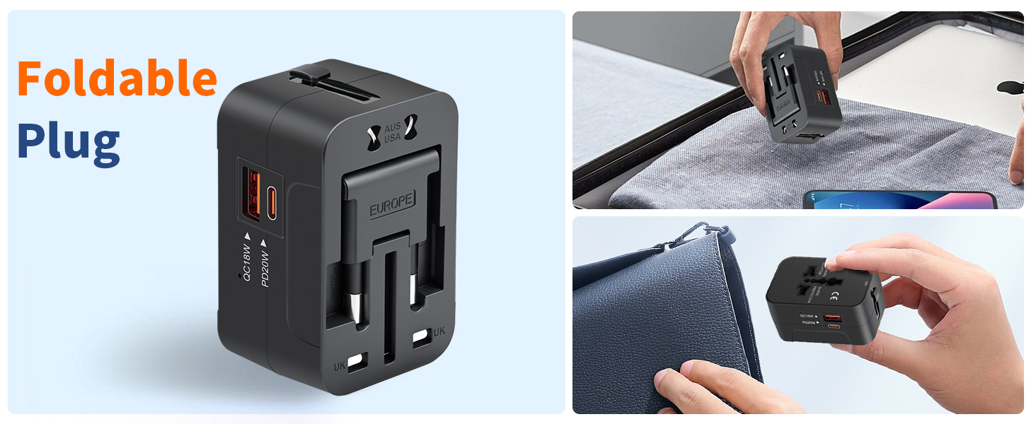 small charger pocket travel adapter compact size lightweight mini power adapter fast wall charger