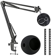 Snowball iCE Mic Boom Arm Stand with Pop Filter, Compatible with Blue Snowball, Blue Snowball Ice...