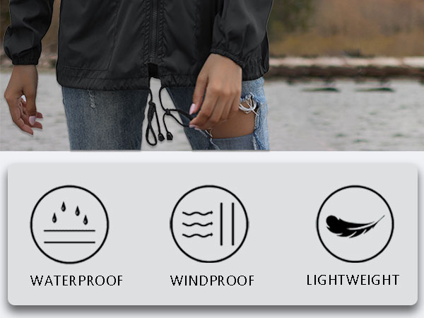 women rain windbreaker