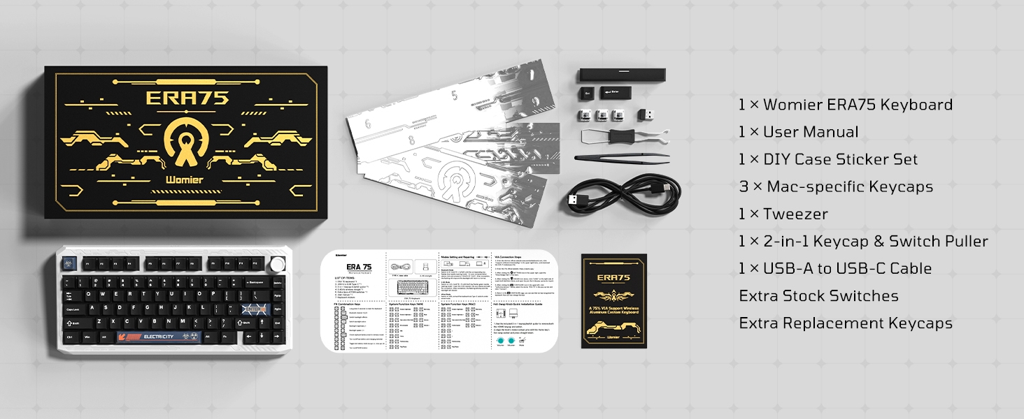 75% Wireless Keyboard with Knob Full Aluminum, VIA/QMK Custom Mechanical Keyboard