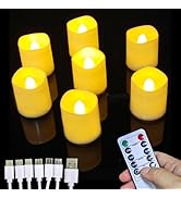 Jialine Rechargeable Tea Lights with Remote Timer, Battery Operated Flameless Votive Tea Lights C...