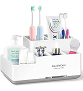 Toothbrush Holder with Anti-Slip,Bathroom Organizer Countertop Detachable for Easy Cleaning, Mult...