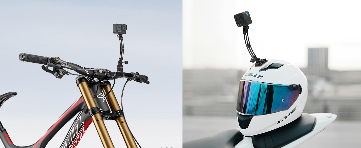 GoPro Aluminum Alloy Curved Extension Arm (5.3”) Metal Pole Mount