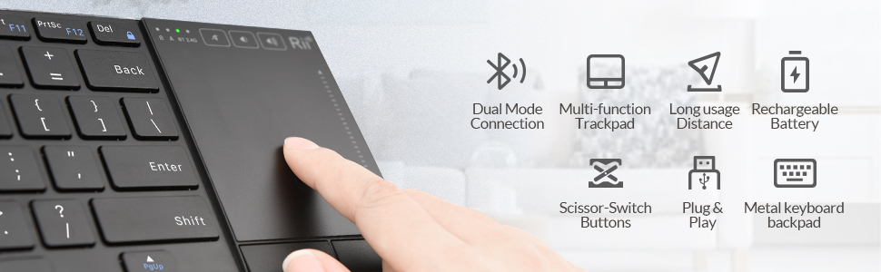 Dual Mode Wireless Bluetooth Keyboard