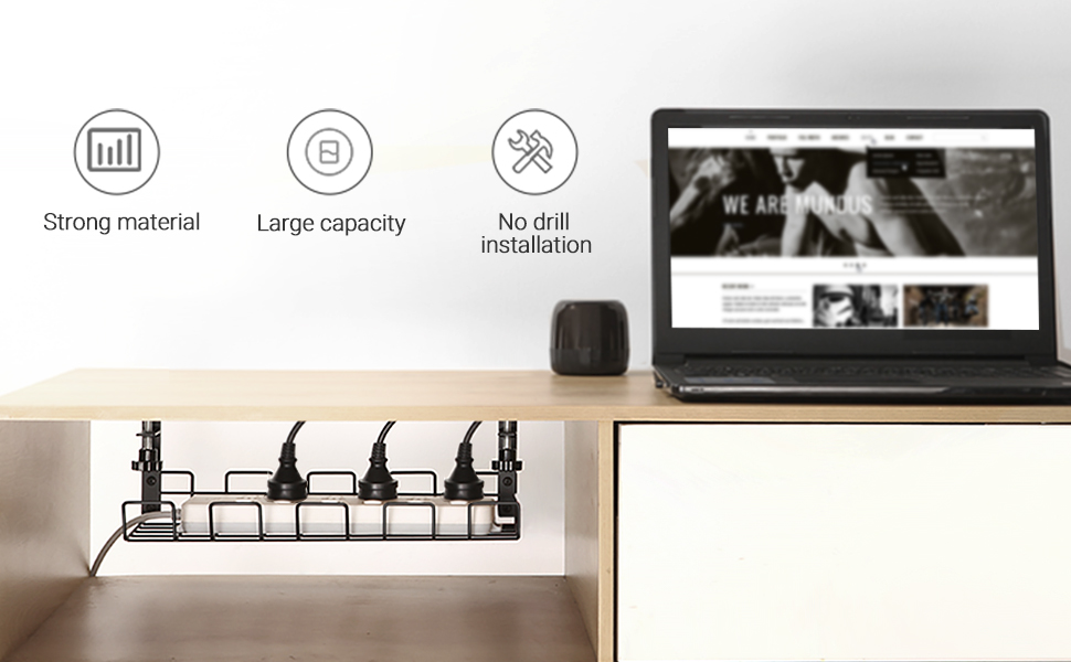 perfect solution to organize and hide all those cords, cables, wires, power strip and etc.