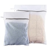 Honeycomb Lingerie Bags with Hanging Loop- 2Pack MDSXO Mesh Laundry Bags for Washing Delicates, W...