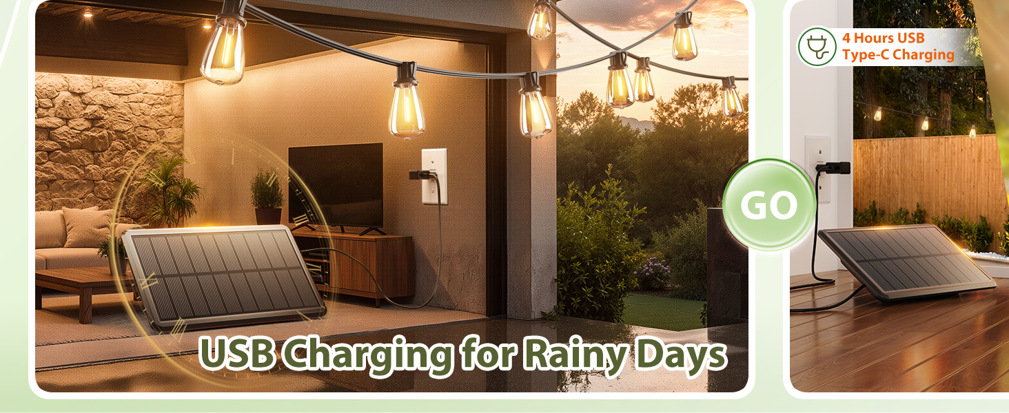 solar string lights outdoor waterproof