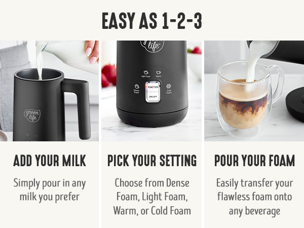 GreenLife, Ceramic Nonstick, PFAS-Free, Non-Toxic, Electrics, Milk Frother