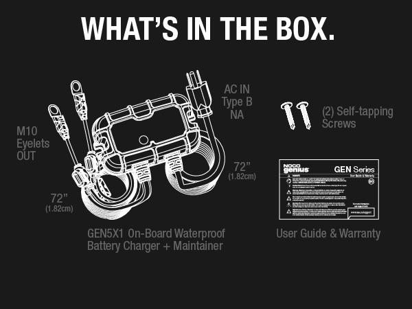 GEN5X1, 1-Bank, 5-Amp Fully-Automatic Smart Marine Charger, 12V Onboard Battery Charger