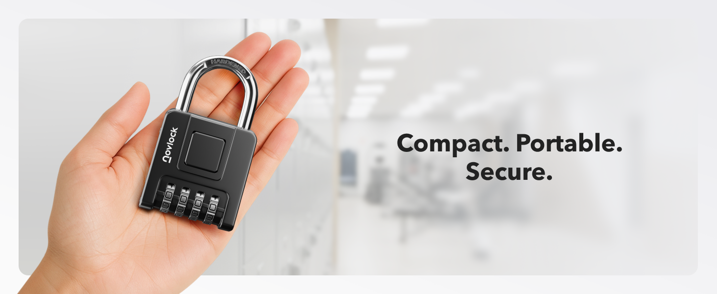 Compact and portable locker lock with a heavy-duty build for secure protection
