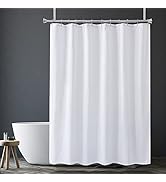 Amazer White Shower Liner Cloth Waterproof, Soft White Shower Curtain Liner Fabric with Weighted ...