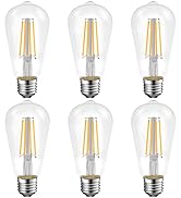 Energetic Dimmable LED Filament Light Bulbs, High Brightness, 8W, 60 Watt Equivalent, ST18 ST58, ...