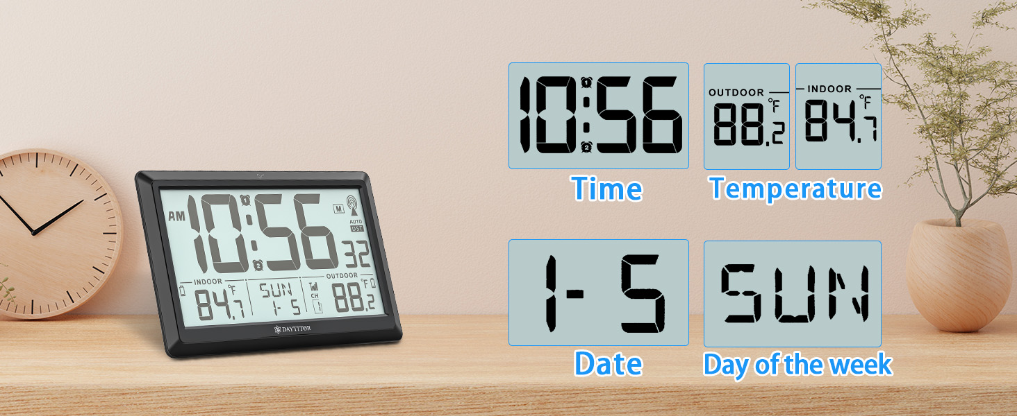 atomic clock with 12/24 Hour Mode
