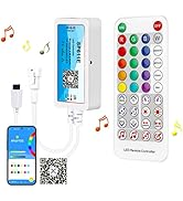 SEZO WS2812B Bluetooth LED Controller 600pixels/port SP611E Music Sync Control for WS2811 WS2815 ...