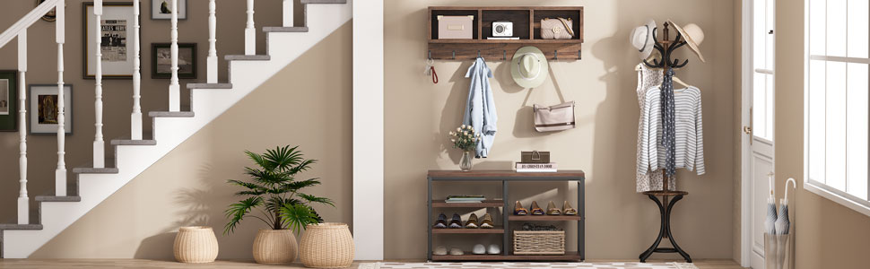 coat rakc shoe bench