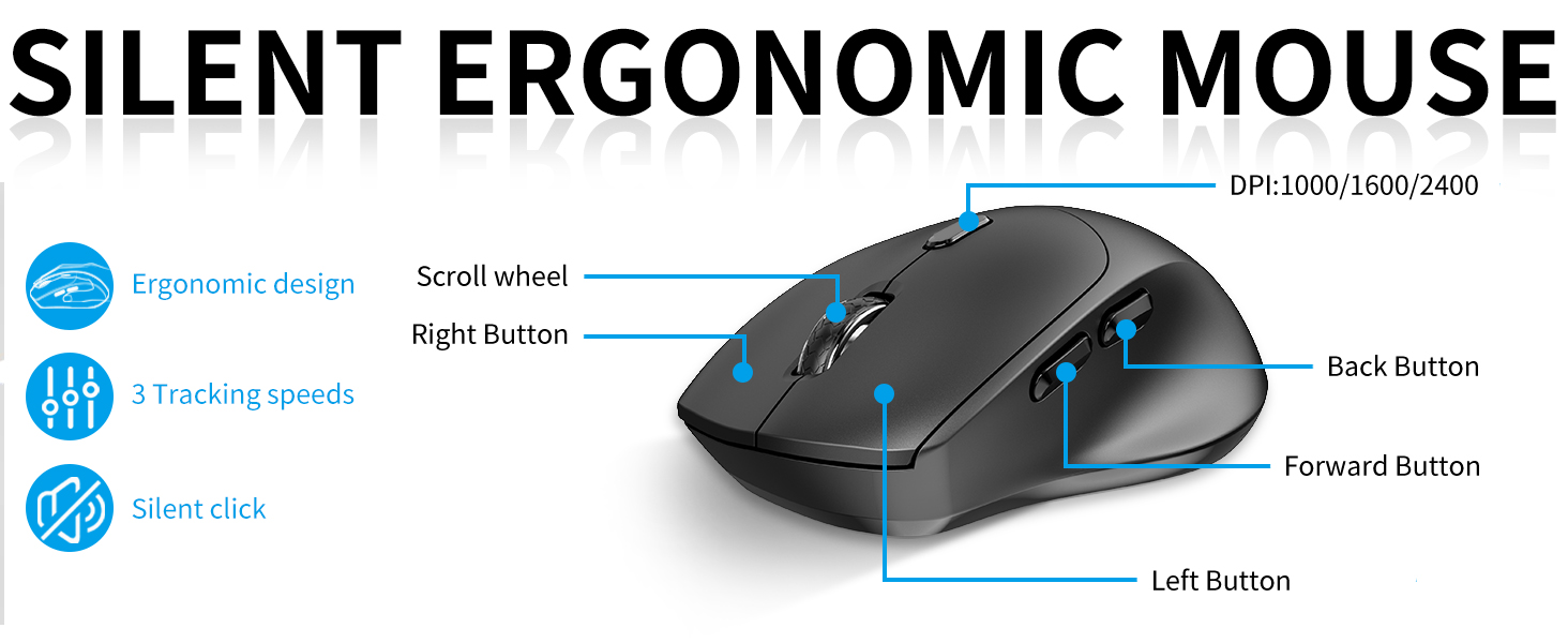 SILENT ERGONOMIC MOUSE