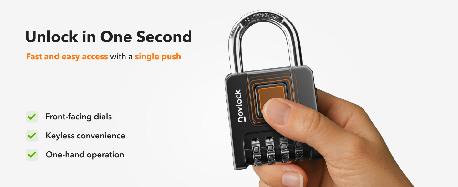 Combination lock with quick one-push unlock