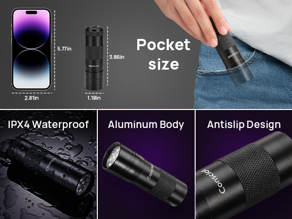 small uv flashlight portable