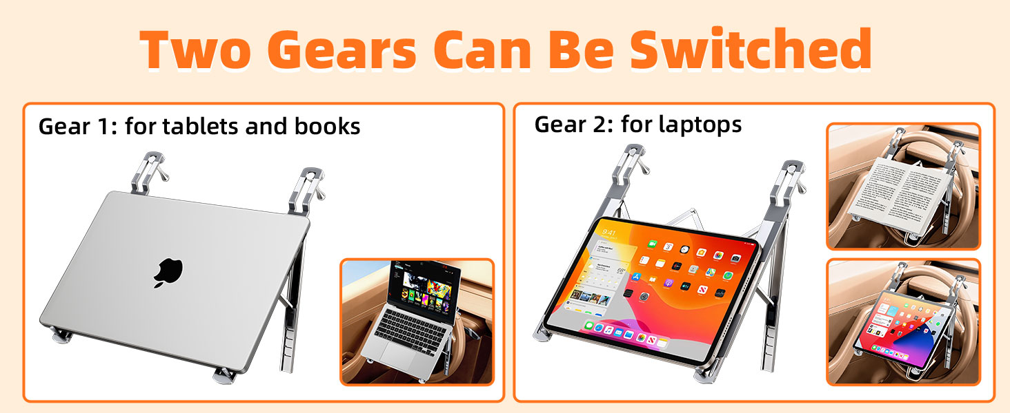 Car Laptop Mount Steering Wheel Tray Holder, Height Adjustable Car Desk for Laptop Computer Tablet