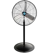Tornado 24 Inch High Velocity Stationary Non-Oscillating Metal Pedestal Fan Commercial, Industria...
