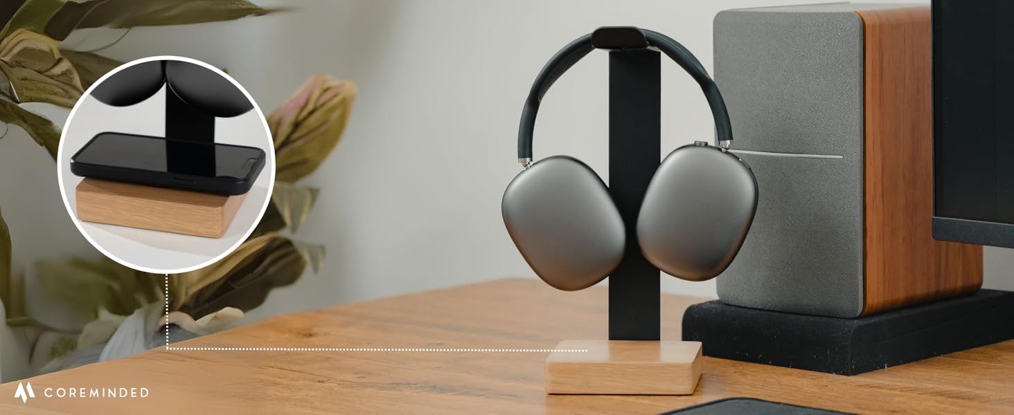 headphone holder wood headphones stand for desk