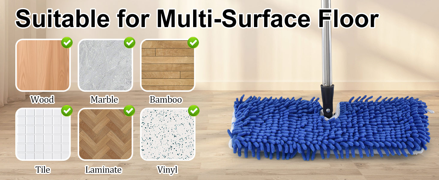 Dust Mop for Hardwood Floor Cleaning, great for clean wood, marble, tile, vinyl hardwood floors