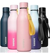 BJPKPK Insulated Water Bottles, 18 oz Stainless Steel Metal Water Bottle with Strap, BPA Free Lea...