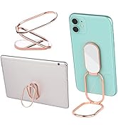 Attom Tech Double-Folding Phone Ring Holder 360° Rotation Zinc Alloy Metal Pink Finger Ring Buckl...