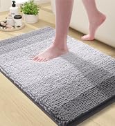 grey and white bathroom rug