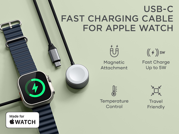 USB-C Fast Charging Cable for Apple Watch 