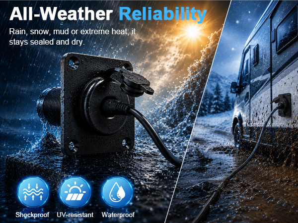 waterproof pass through wall socket