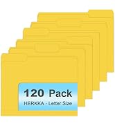 File Folder, HERKKA 120 Pack 1/3 Cut Tab File Folders, File Folders Great for Organizing and Fili...