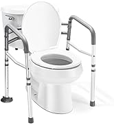 Toilet Safety Rail - Adjustable Detachable Toilet Safety Frame with Handles Heavy-Duty Toilet Saf...