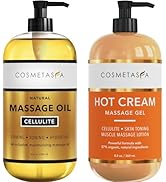 Cellulite Massage Oil &amp; Hot Cream - 100% Natural Cellulite Oil &amp; Gel, Highly Absorbable, Firm, To...