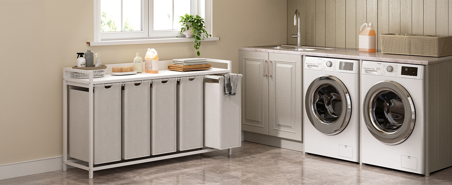 laundry hamper with shelf