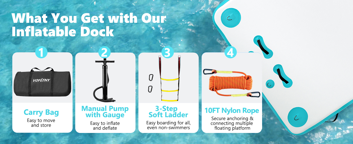Inflatable floating dock