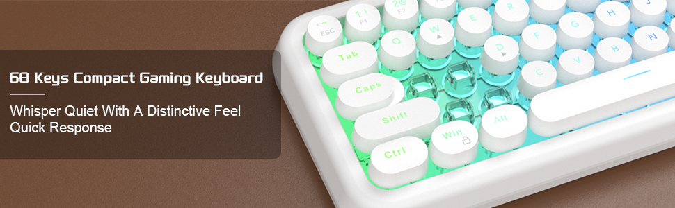 magegee 68 keys rgb backlit quiet gaming keyboard