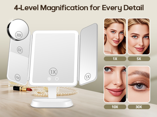 magnifying mirror with light