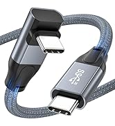 USB C to USB C Cable Right Angle 20Gbps Data Transfer 4K@144Hz/60Hz Video Cable 100W Fast Chargin...