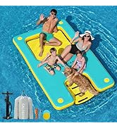 CALOBANA Inflatable Floating Dock with Boat Ramp,Lake Floats with Mesh,Tanning Pool Lounger Water...