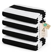 Touchat 4 Pack Beach Towels Oversized 30'' x 60'' Microfiber Pool Swim Bath Camping Travel Cabana...