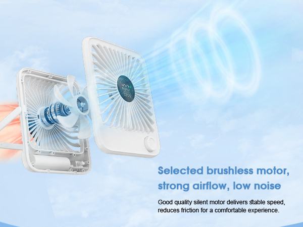 white portable desk fan