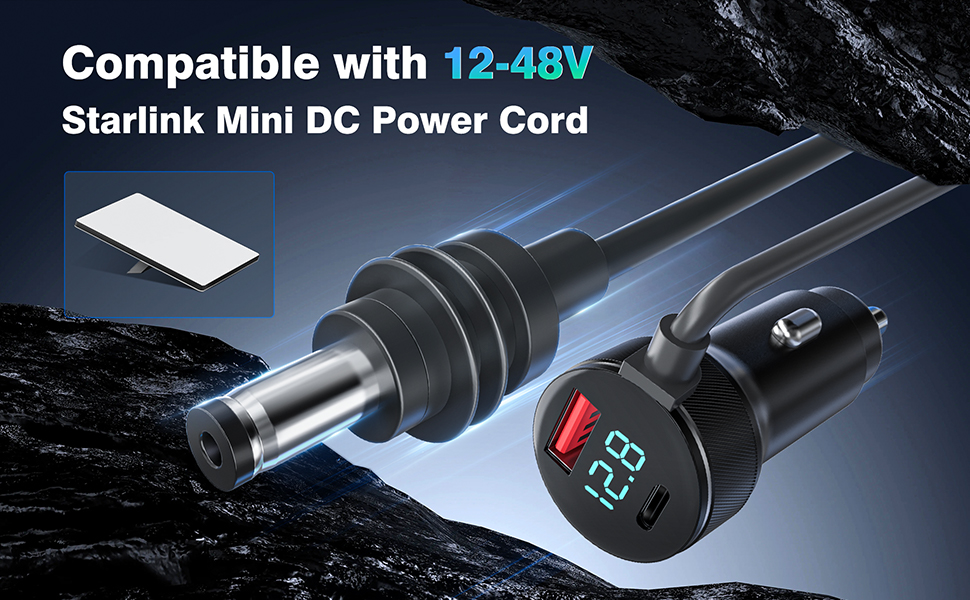 12-48V Starlink Mini DC Cable