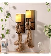 Wall Sconce Candle Holder Black Wall-Mount Metal and Wooden Candle Holders Hanging Iron Wall Cand...