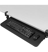 Keyboard Tray Under Desk Slide, Keyboard Stand for Desktop Pull Out with Extra Sturdy C Clamp Mou...