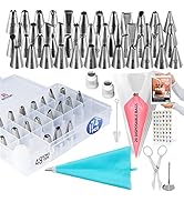 74PCs Icing Piping Bags and Tips Set-Cookie,Cupcake Icing Tips Cake Decorating Kit Baking Supplie...