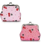 WisePoint 2pcs Small Coin Purse, Sparkling Change Purse Kiss Lock Coin Purse for Women and Girls,...