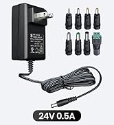 6FT UL Listed 24V 0.5A 500mA 12W Power Supply Adapter with 8 Tips for Essential Oil Diffuser, LED...