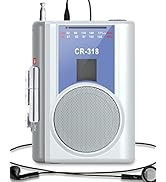 Gracioso Protable Cassette Recorder Player: AM FM Compact Cassette Tape Player with Big Speaker &...