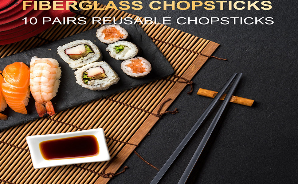 chopsticks reusable dishwasher safe chinese fiberglass black and gold chopsticks sticks chopstick
